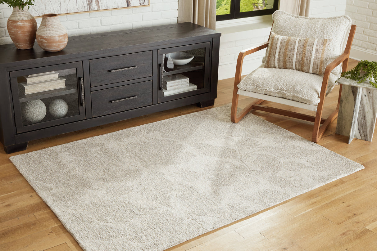 Furniture City - MS - Ashley Furniture - Chadess Rug - 5' x 7' Rug / Linen/Taupe - R406362