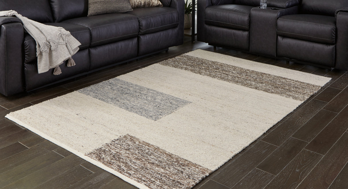 Furniture City - MS - Ashley Furniture - Barus Rug - 8' x 10' Rug / Beige/Brown/Gray - R406401