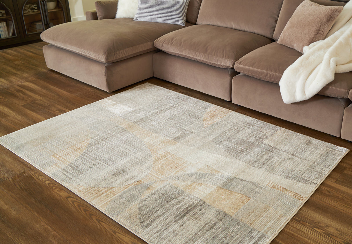 Furniture City - MS - Ashley Furniture - Truward Rug - 8' x 10' Rug / Linen/Gray/Caramel - R406471