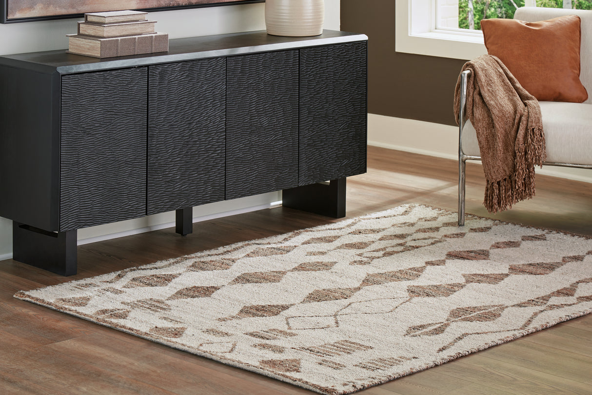 Furniture City - MS - Ashley Furniture - Brettler Rug - 5' x 7' Rug / Beige/Brown - R406792