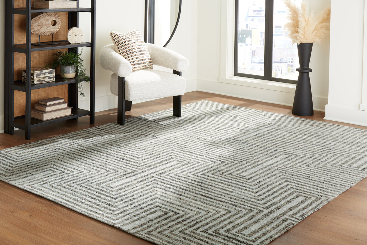 Furniture City - MS - Ashley Furniture - Jossen Rug - 5' x 7' Rug / Ivory/Gray - R406832