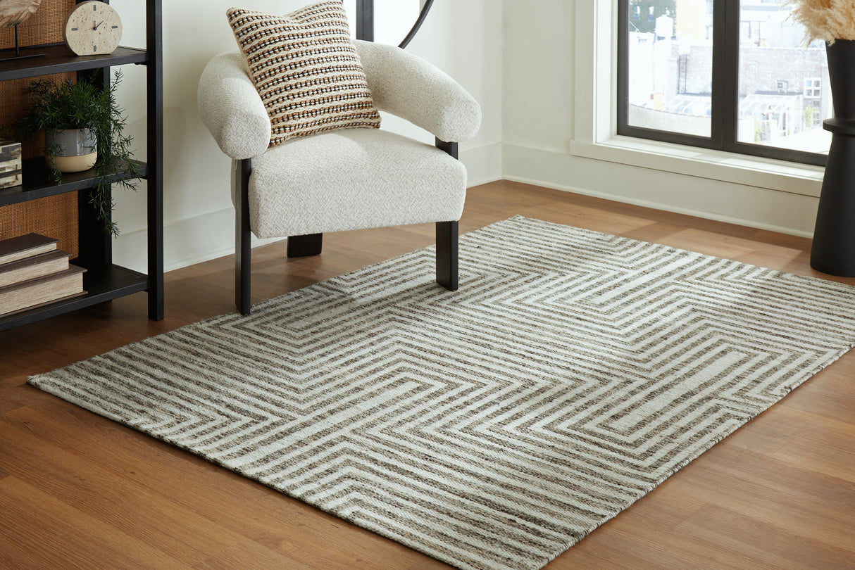 Furniture City - MS - Ashley Furniture - Jossen Rug - 5' x 7' Rug / Ivory/Gray - R406832