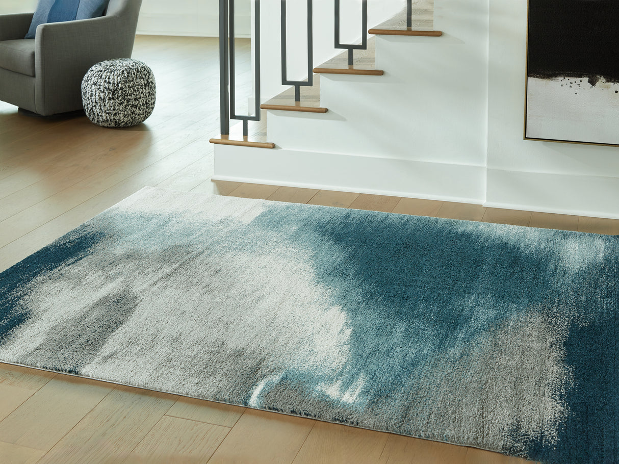 Furniture City - MS - Ashley Furniture - Brentward Rug - 5' x 7' Rug / Blue/Gray/Ivory - R407082