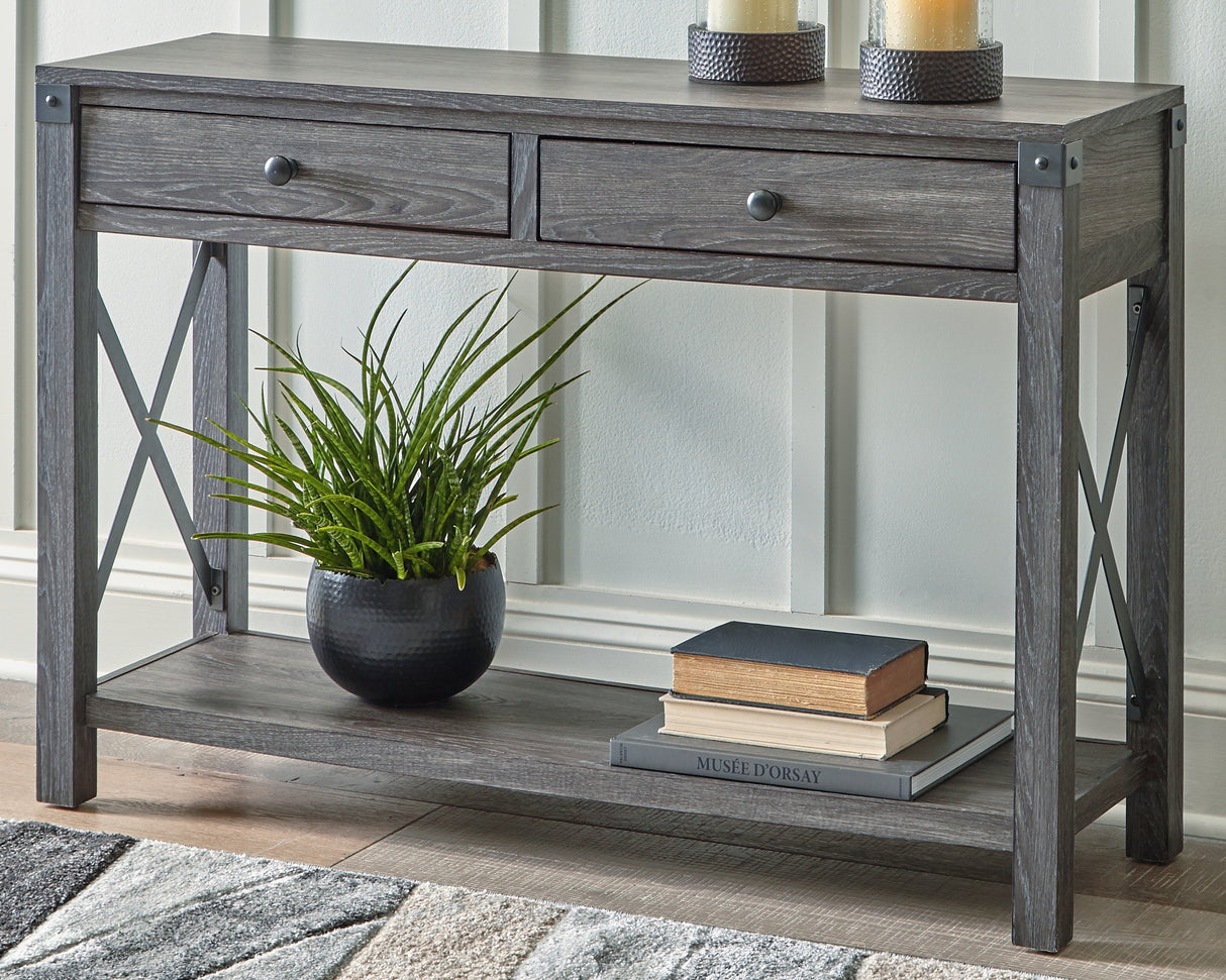 Furniture City - MS - Ashley Furniture - Freedan Sofa/Console Table - Console Sofa Table / Grayish Brown - T175-4