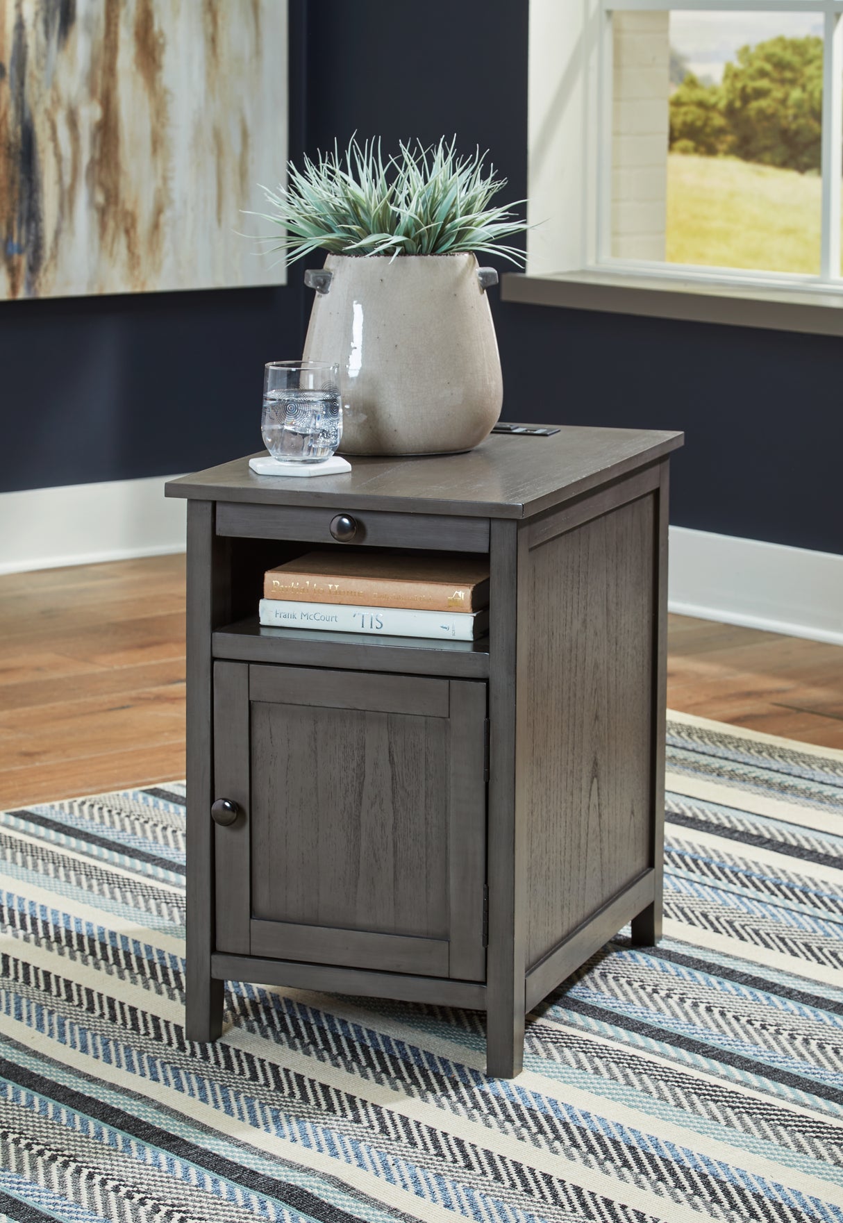 Furniture City - MS - Ashley Furniture - Treytown Chairside End Table - Chair Side End Table / Gray - T300-317