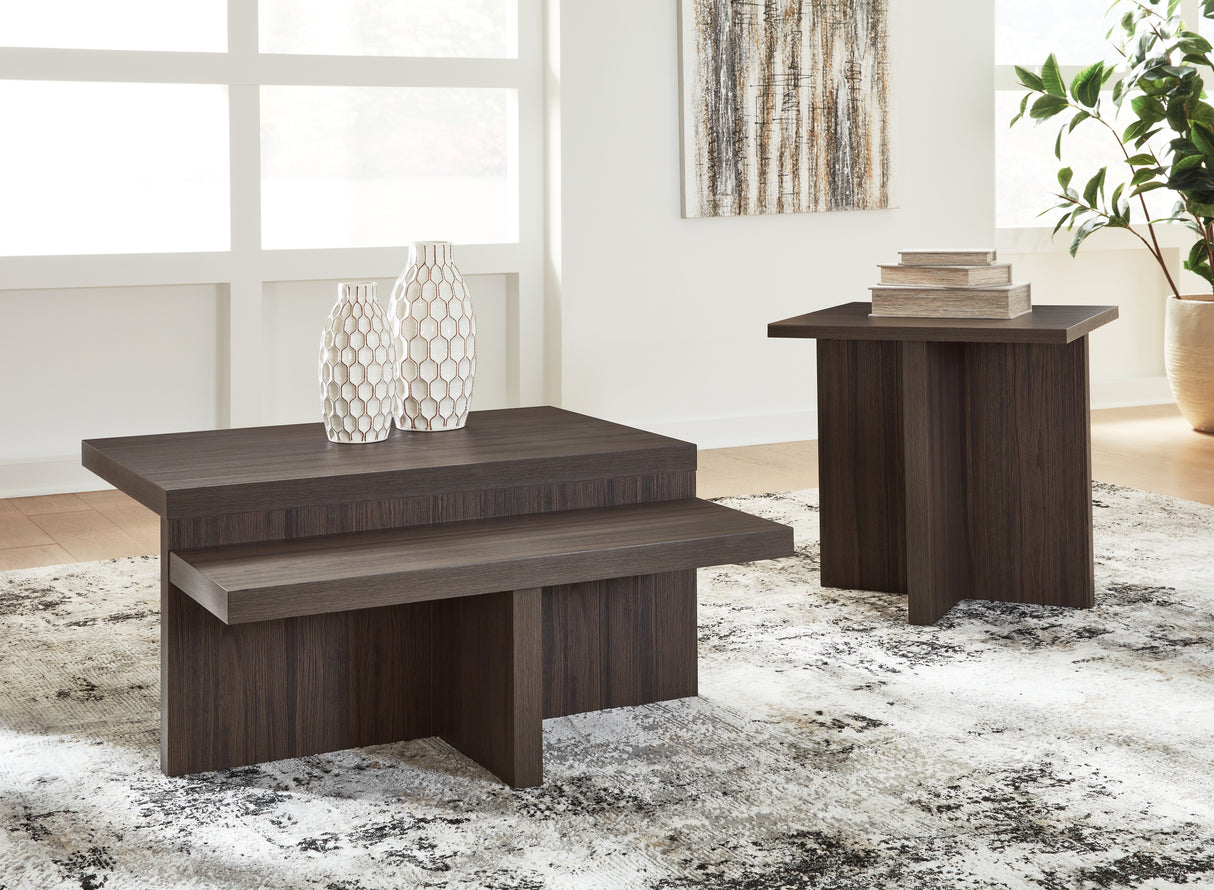 Furniture City - MS - Ashley Furniture - Zendex Table (Set of 2) - Occasional Table Set (Set of 2) / Brown - T304-12
