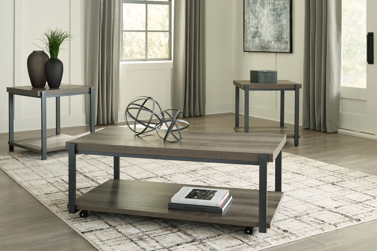 Furniture City - MS - Ashley Furniture - Wilmaden Table (Set of 3) - Occasional Table Set (3/CN) / Gray/Black - T393-13