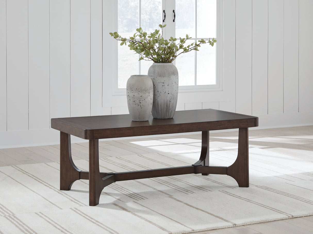Furniture City - MS - Ashley Furniture - Korestone Coffee Table - Rectangular Cocktail Table / Dark Brown - T438-1