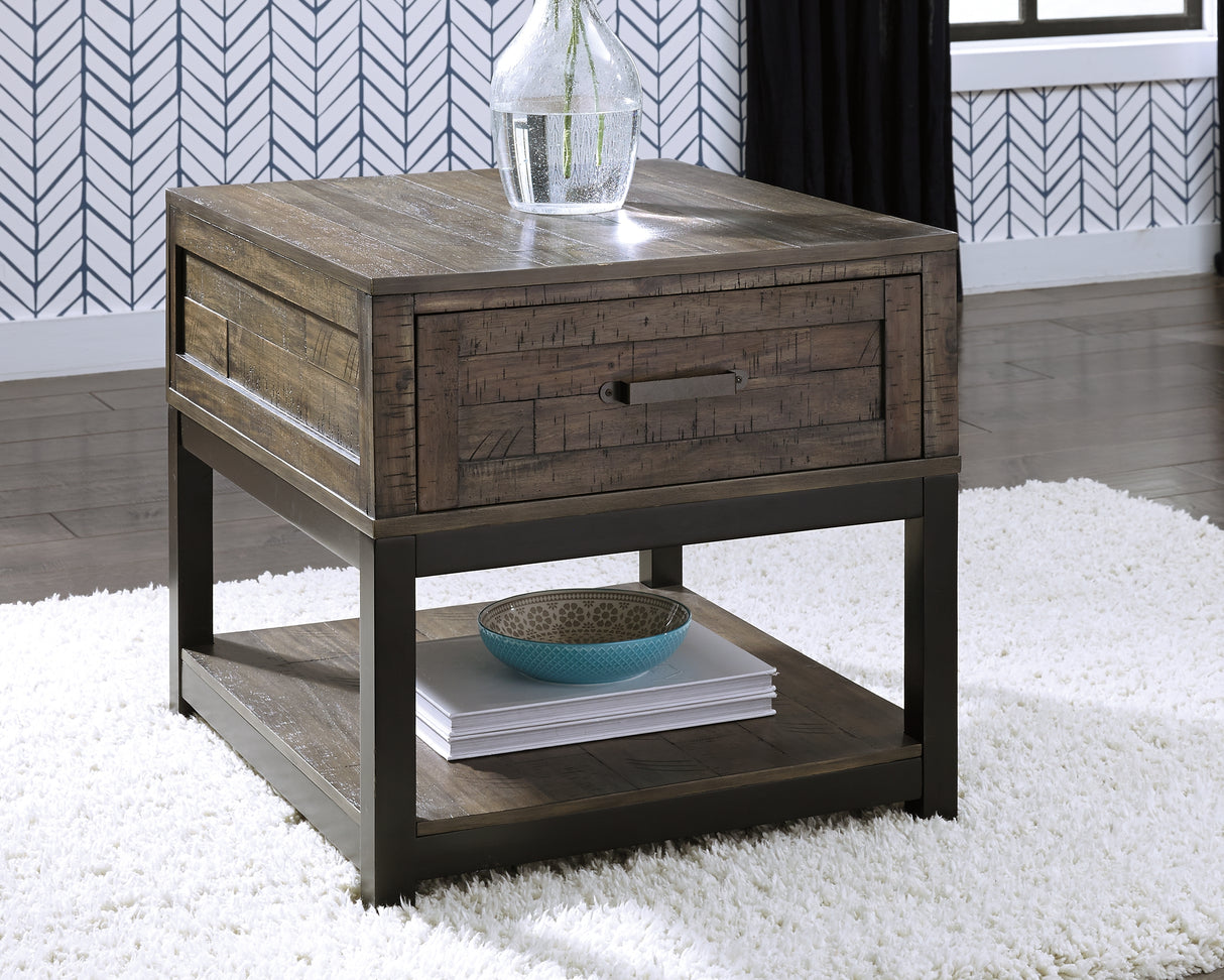 Furniture City - MS - Ashley Furniture - Johurst End Table - Rectangular End Table / Grayish Brown - T444-3