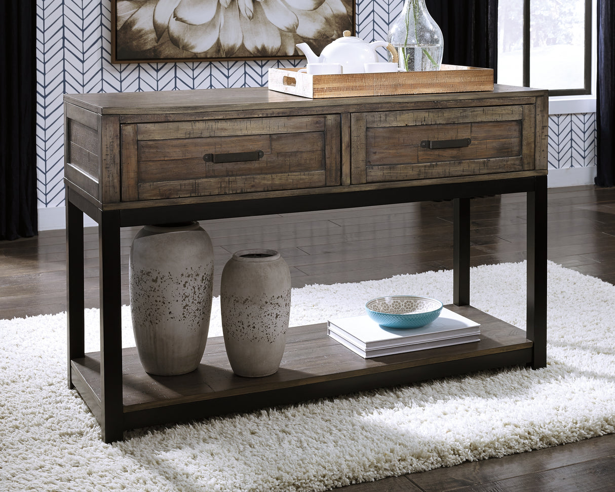 Furniture City - MS - Ashley Furniture - Johurst Sofa/Console Table - Sofa Table / Grayish Brown - T444-4