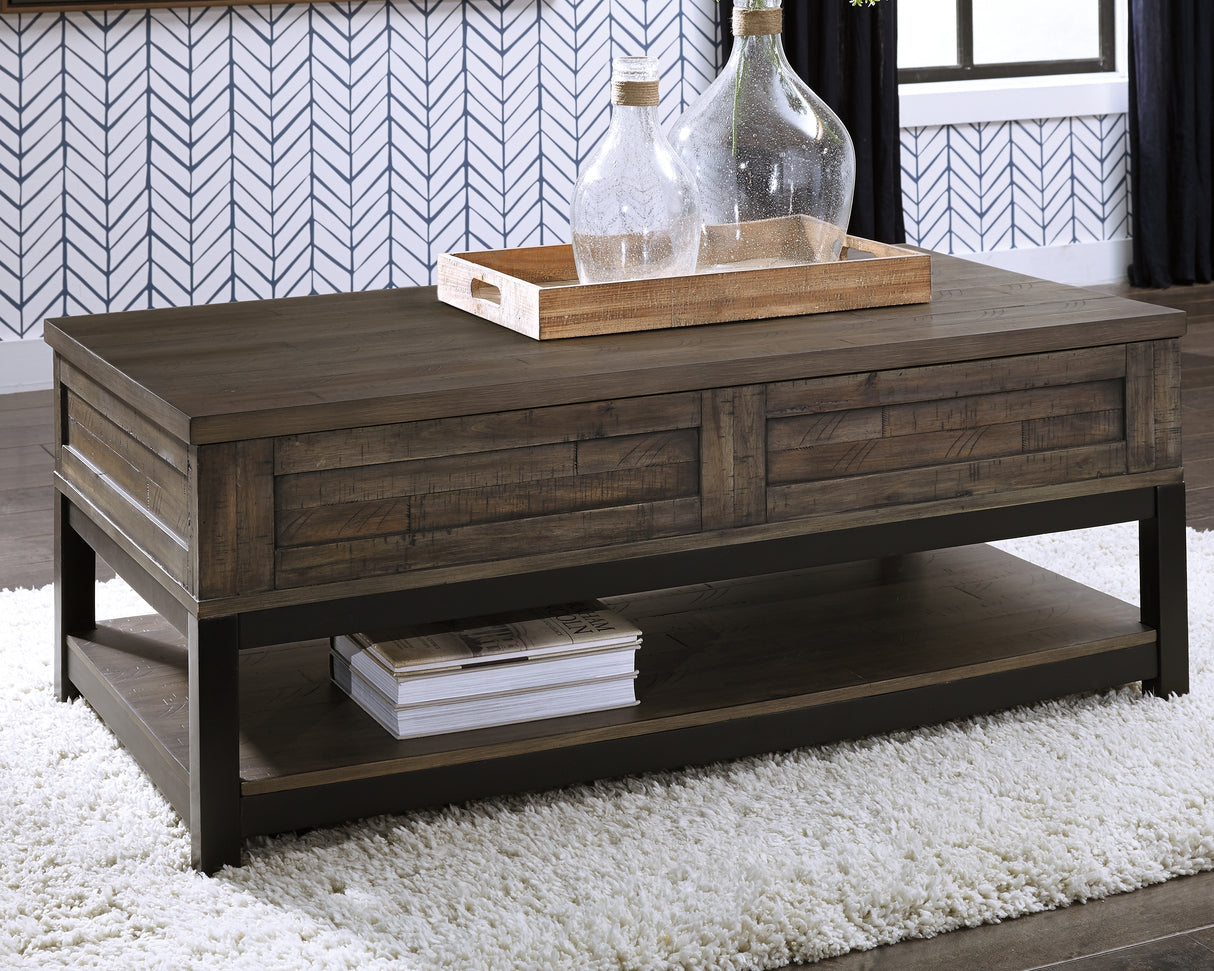 Furniture City - MS - Ashley Furniture - Johurst Coffee Table with Lift Top - LIFT TOP COCKTAIL TABLE / Grayish Brown - T444-9