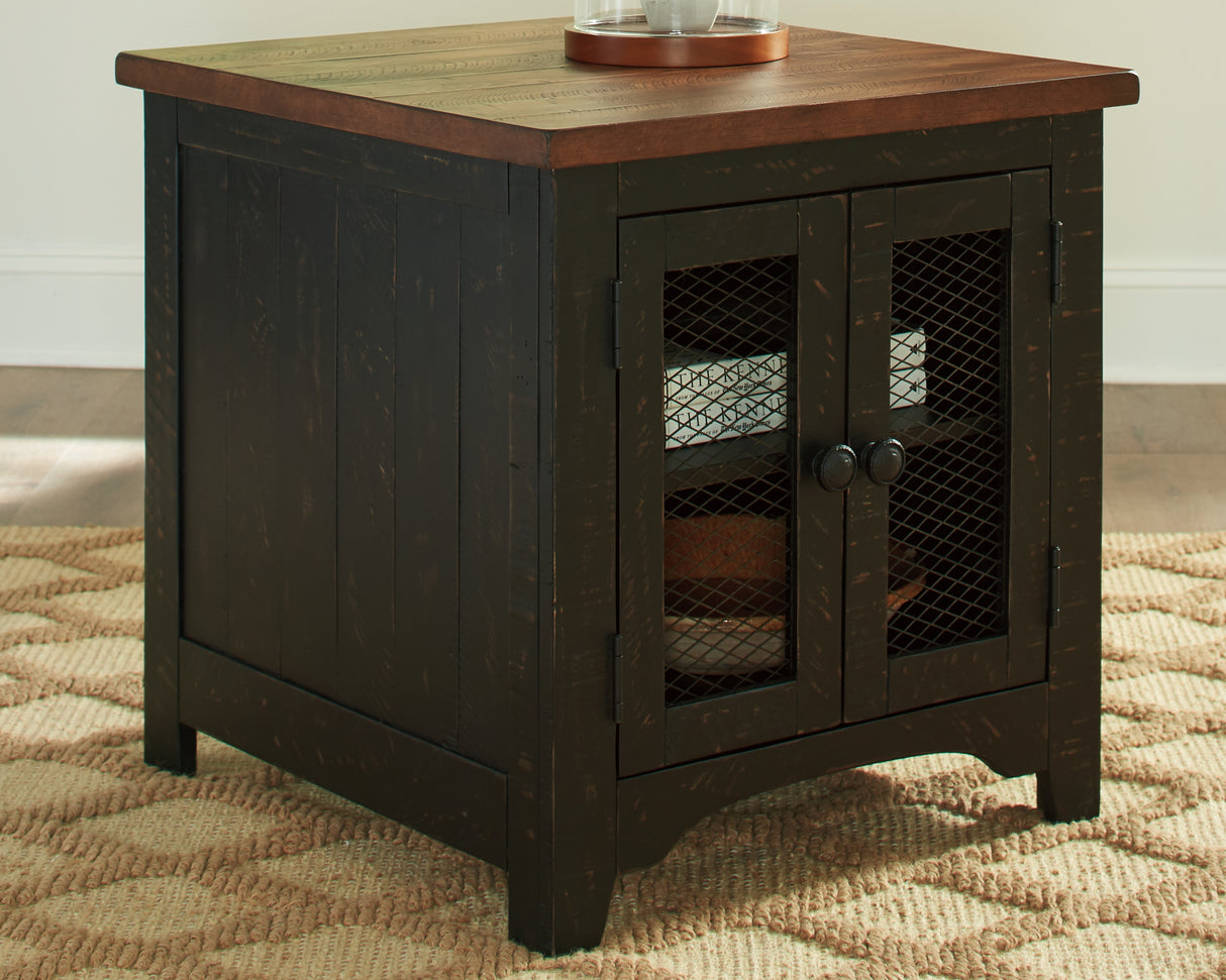 Furniture City - MS - Ashley Furniture - Valebeck End Table - Rectangular End Table / Black/Brown - T468-3