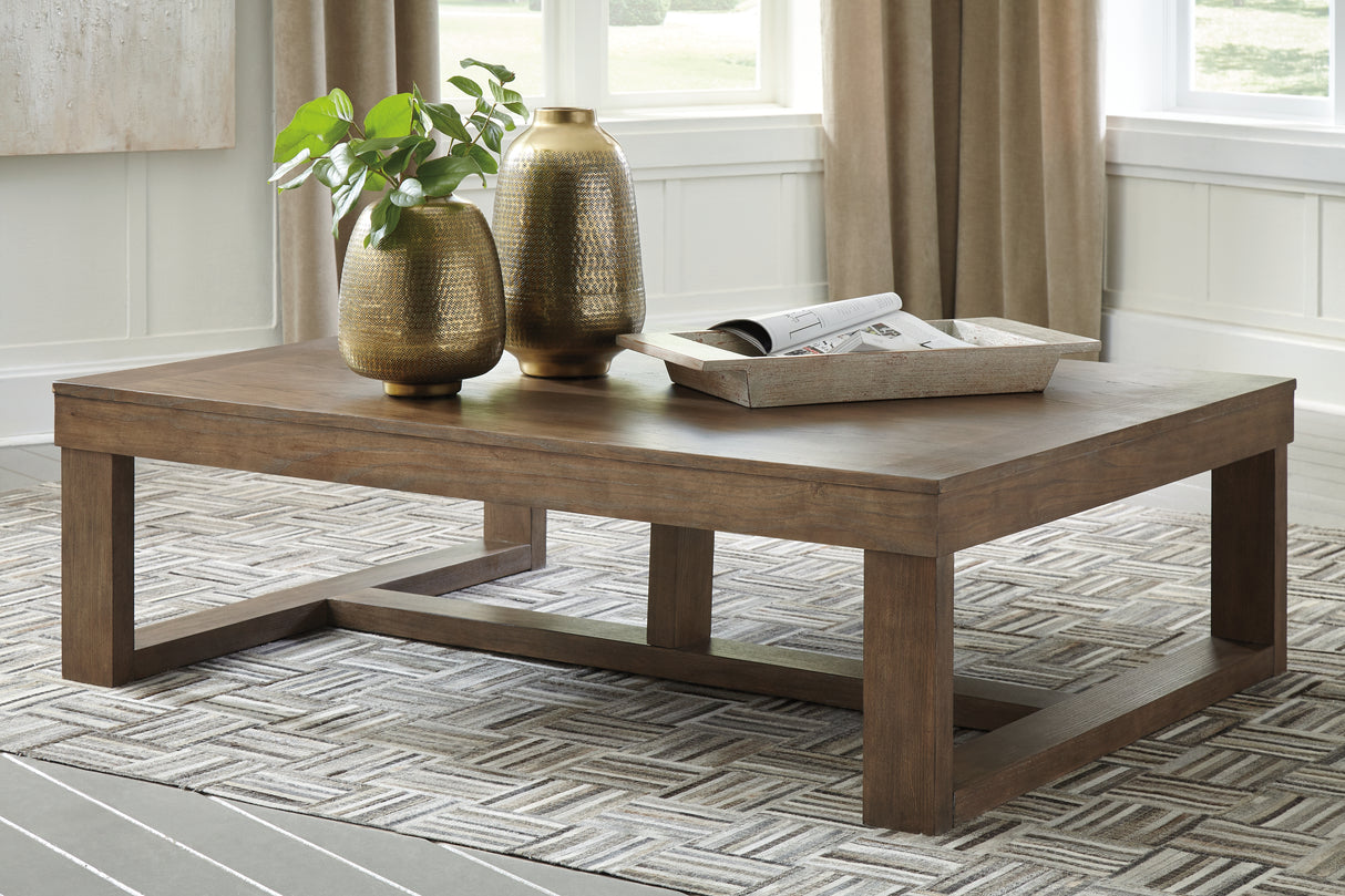 Furniture City - MS - Ashley Furniture - Cariton Coffee Table - Rectangular Cocktail Table / Gray - T471-1