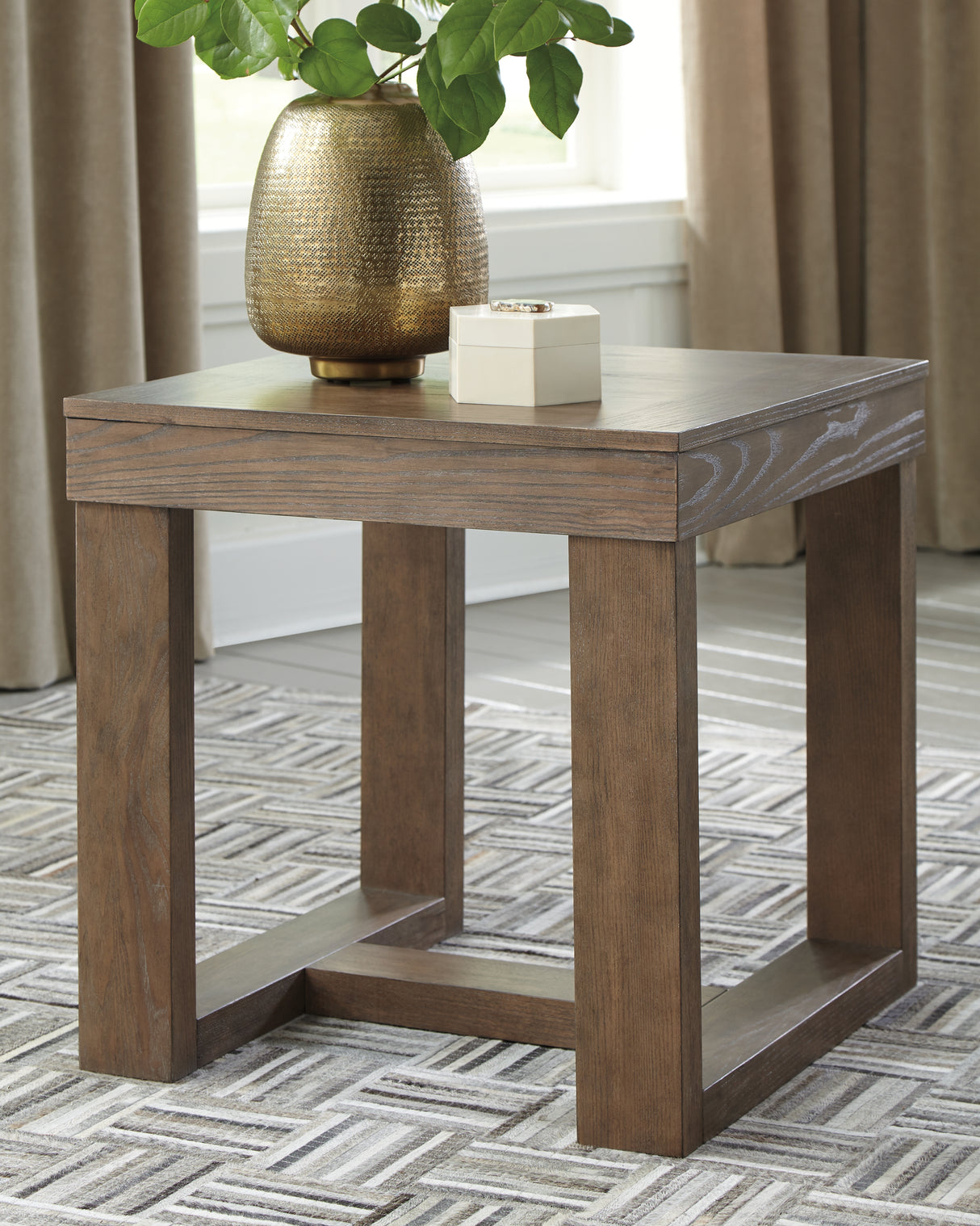 Furniture City - MS - Ashley Furniture - Cariton End Table - Square End Table / Gray - T471-2