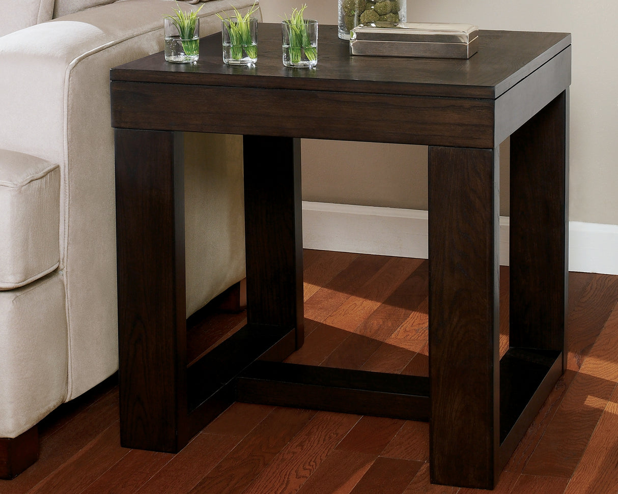 Furniture City - MS - Ashley Furniture - Watson End Table - Square End Table / Dark Brown - T481-2