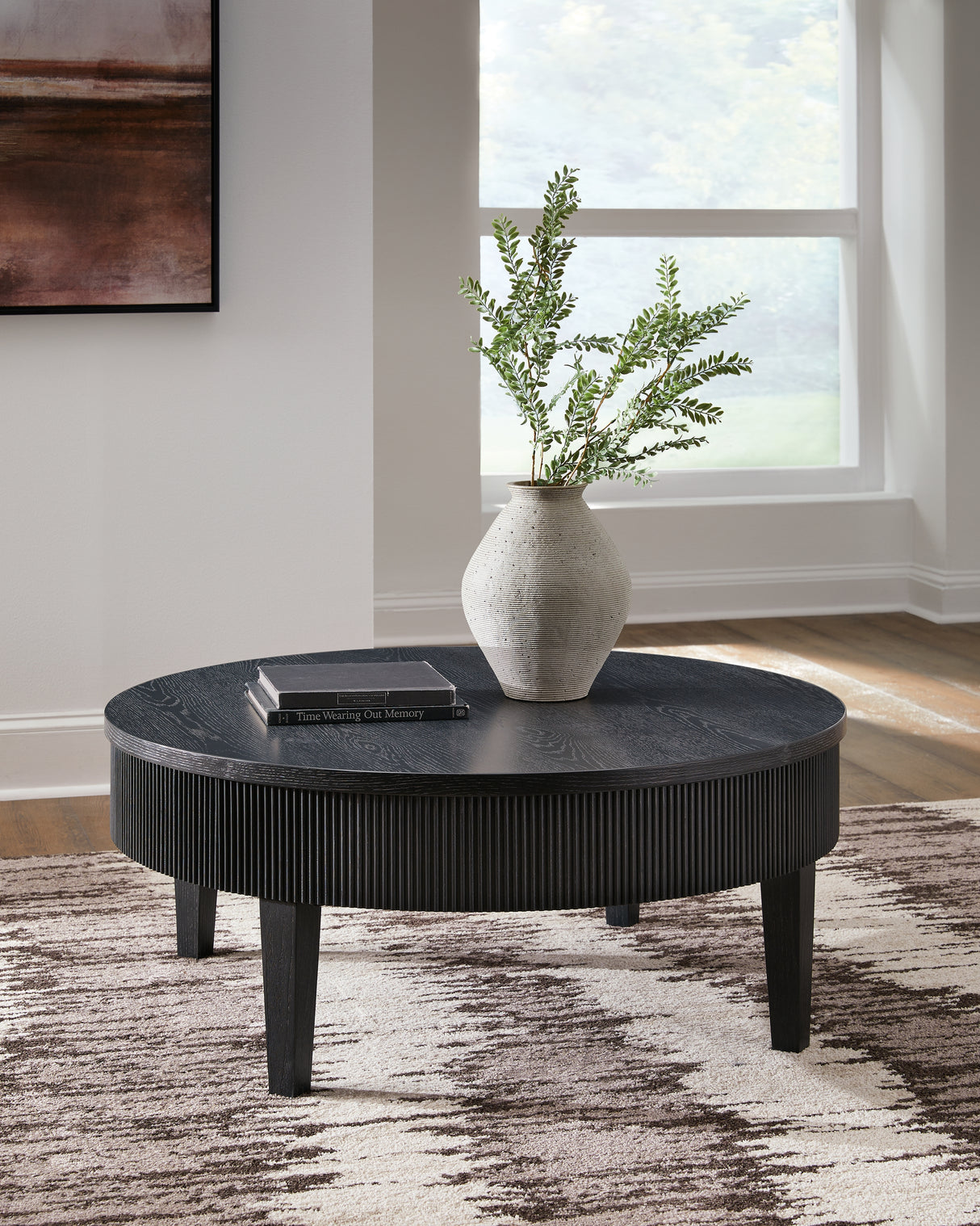 Furniture City - MS - Ashley Furniture - Marstream Coffee Table - Round Cocktail Table / Black - T551-8