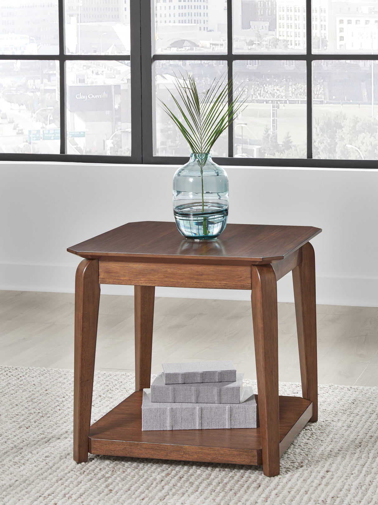 Furniture City - MS - Ashley Furniture - Trenmour End Table - Square End Table / Medium Brown - T596-2