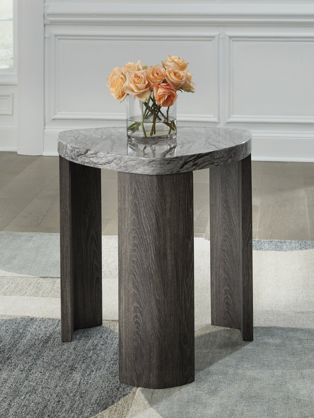 Furniture City - MS - Ashley Furniture - Surmour End Table - Triangle End Table / Gray/Brown - T600-6