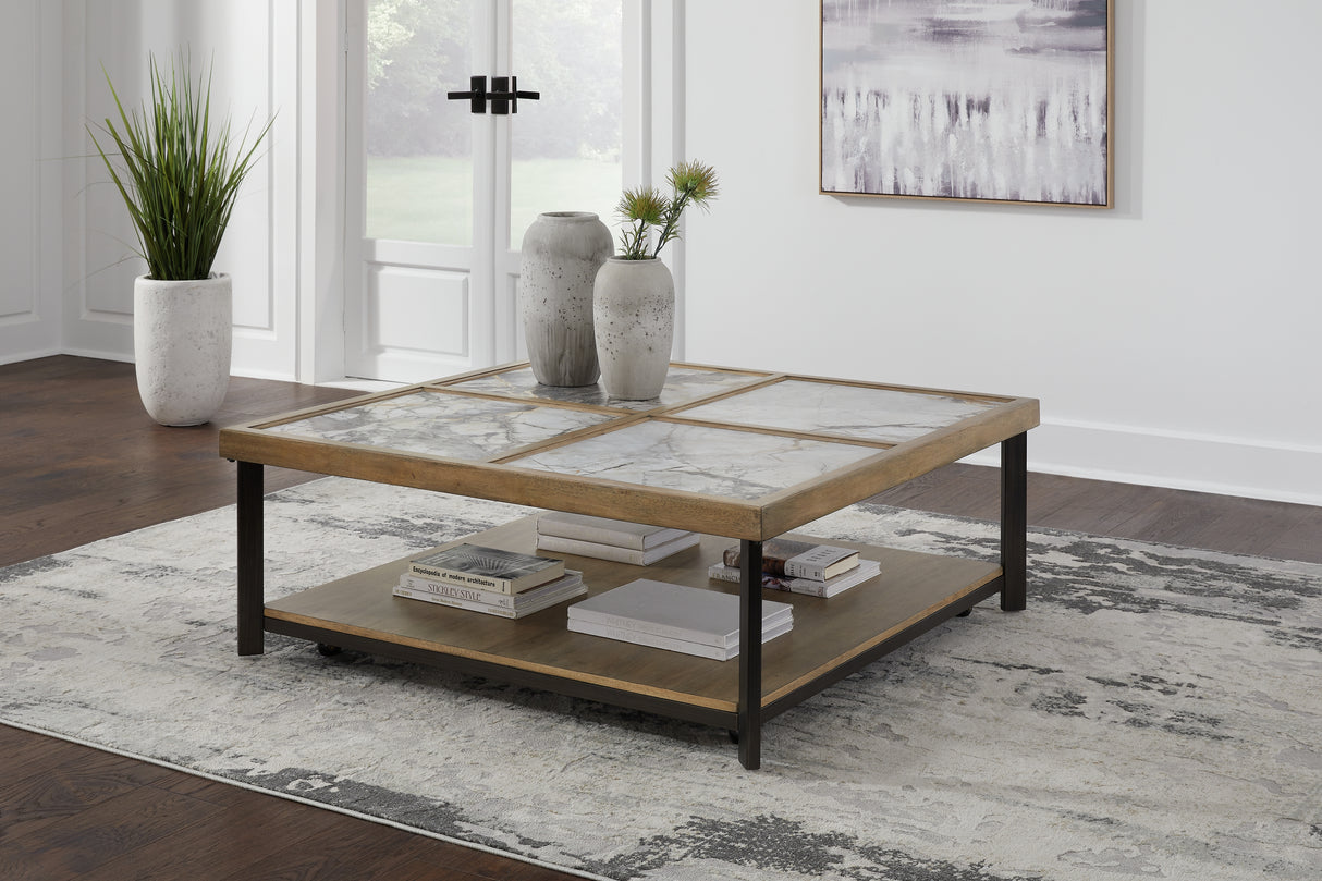 Furniture City - MS - Ashley Furniture - Montia Coffee Table - Square Cocktail Table / Multi - T632-8