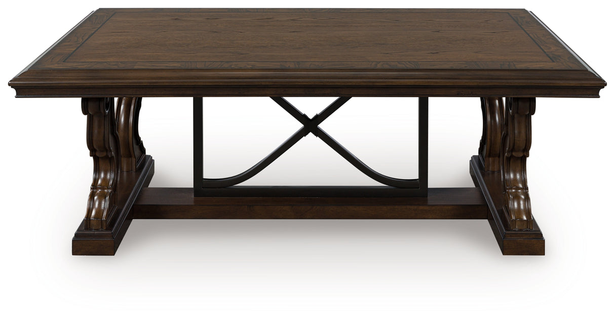 Furniture City - MS - Ashley Furniture - Maylee Coffee Table - Rectangular Cocktail Table / Dark Brown - T647-1