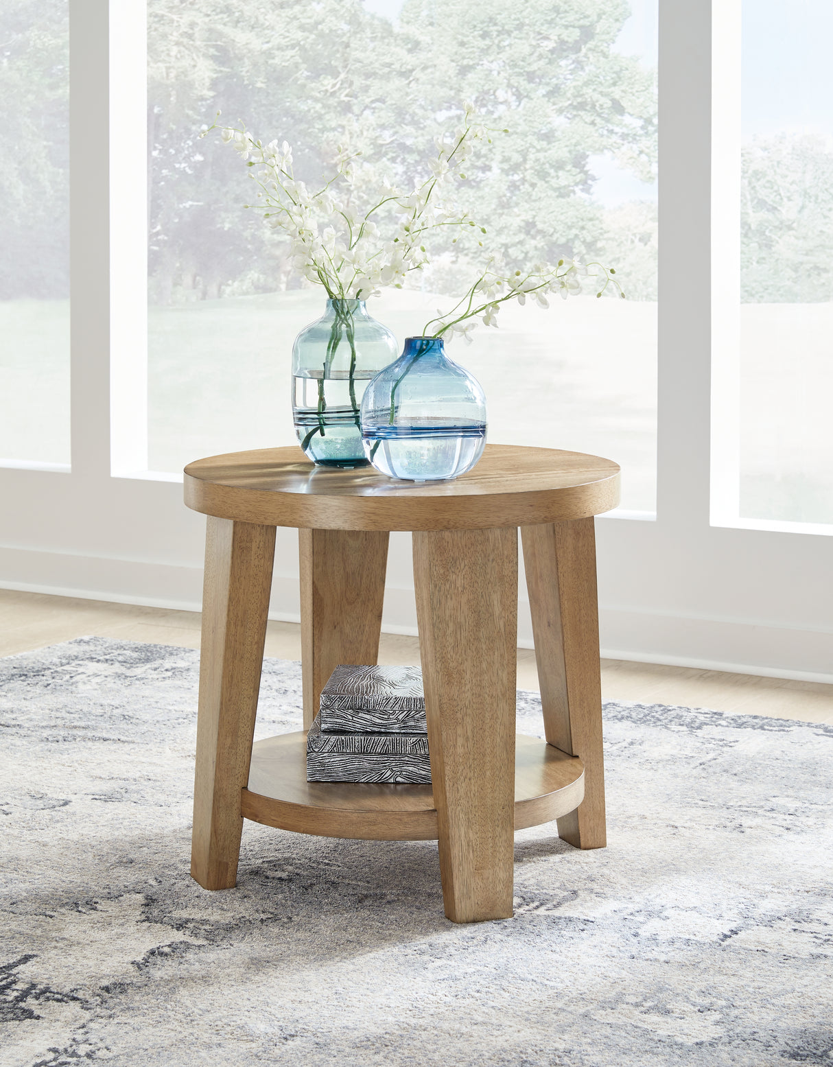 Furniture City - MS - Ashley Furniture - Kristiland End Table - Round End Table / Light Brown - T674-6