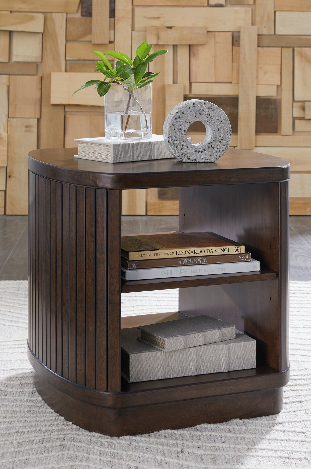 Furniture City - MS - Ashley Furniture - Korestone End Table - Square End Table / Dark Brown - T679-2