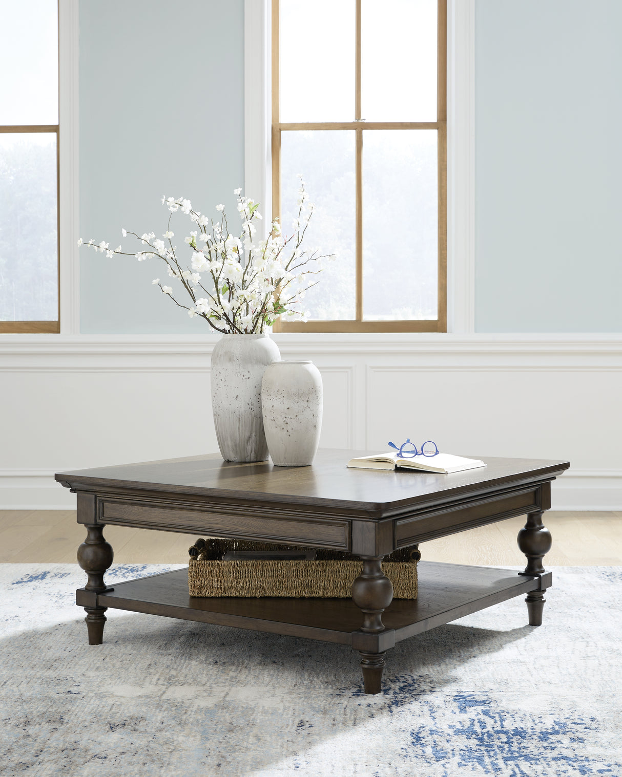 Furniture City - MS - Ashley Furniture - Veramond Coffee Table - Square Cocktail Table / Dark Brown - T694-8