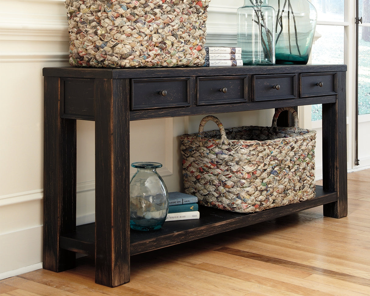 Furniture City - MS - Ashley Furniture - Gavelston Sofa/Console Table - Sofa Table / Black - T732-4