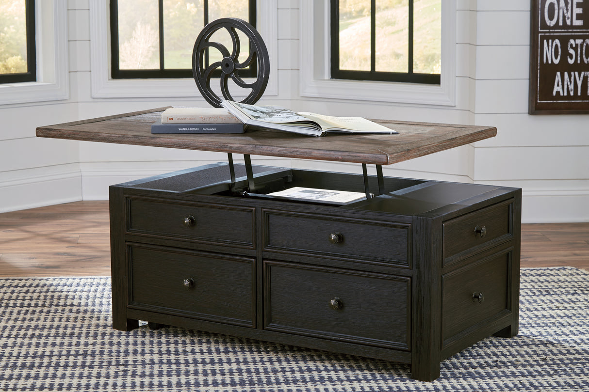 Furniture City - MS - Ashley Furniture - Tyler Creek Coffee Table with Lift Top - Lift Top Cocktail Table / Grayish Brown/Black - T736-20