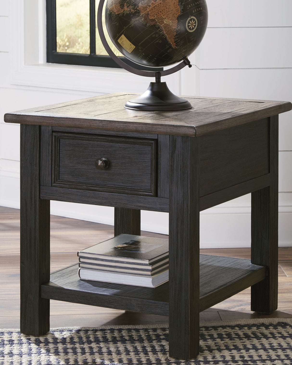 Furniture City - MS - Ashley Furniture - Tyler Creek End Table - Rectangular End Table / Grayish Brown/Black - T736-3