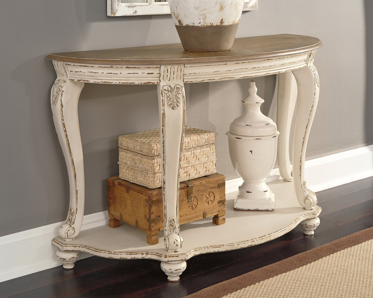 Furniture City - MS - Ashley Furniture - Realyn Sofa Table - Sofa Table / White/Brown - T743-4
