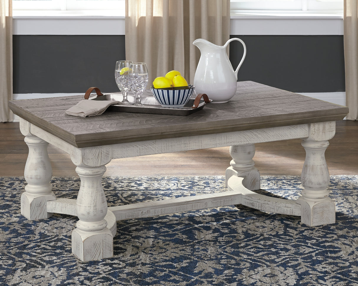 Furniture City - MS - Ashley Furniture - Havalance Coffee Table - Rectangular Cocktail Table / Gray/White - T814-1