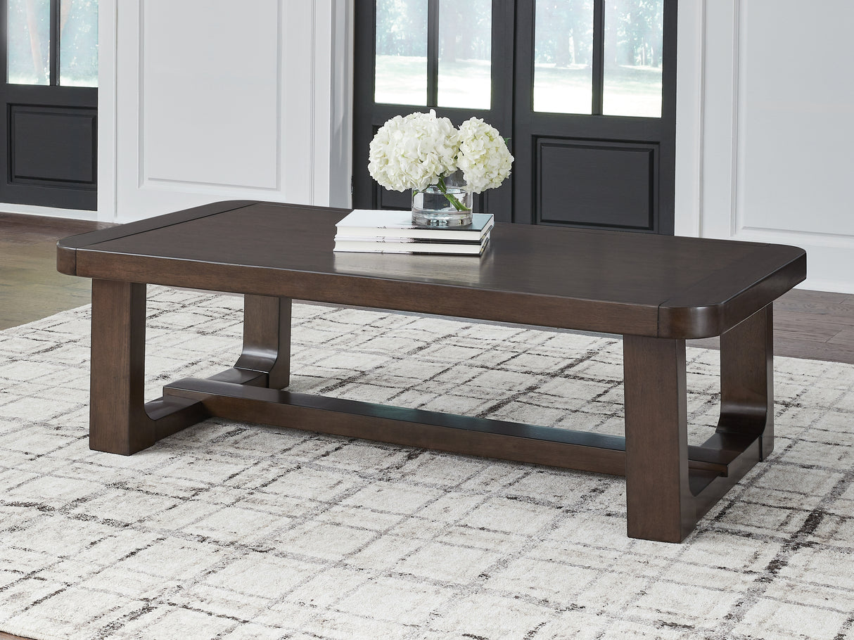 Furniture City - MS - Ashley Furniture - Breckington Coffee Table - Rectangular Cocktail Table / Dark Brown - T856-1
