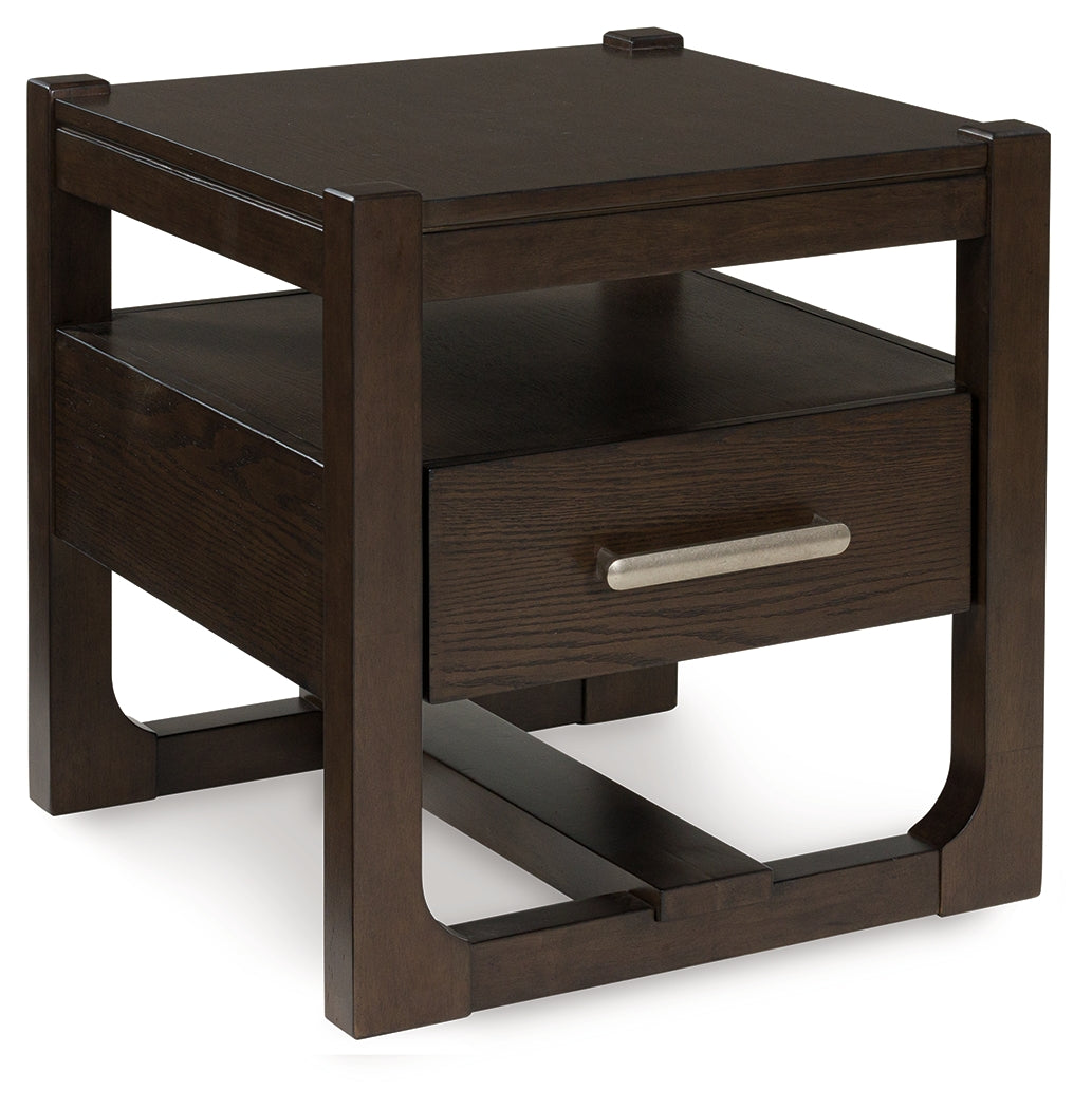 Furniture City - MS - Ashley Furniture - Breckington End Table - Rectangular End Table / Dark Brown - T656-3