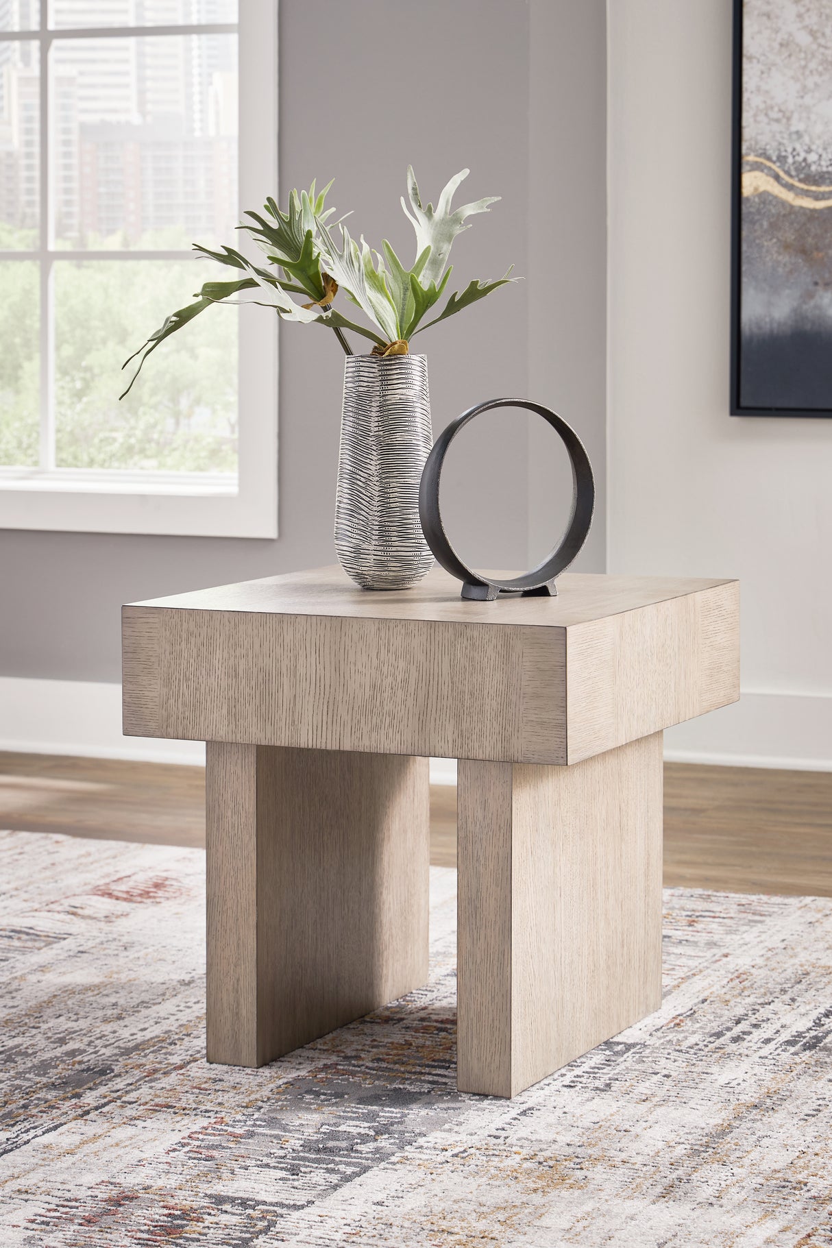Furniture City - MS - Ashley Furniture - Jorlaina End Table - Square End Table / Light Grayish Brown - T922-2