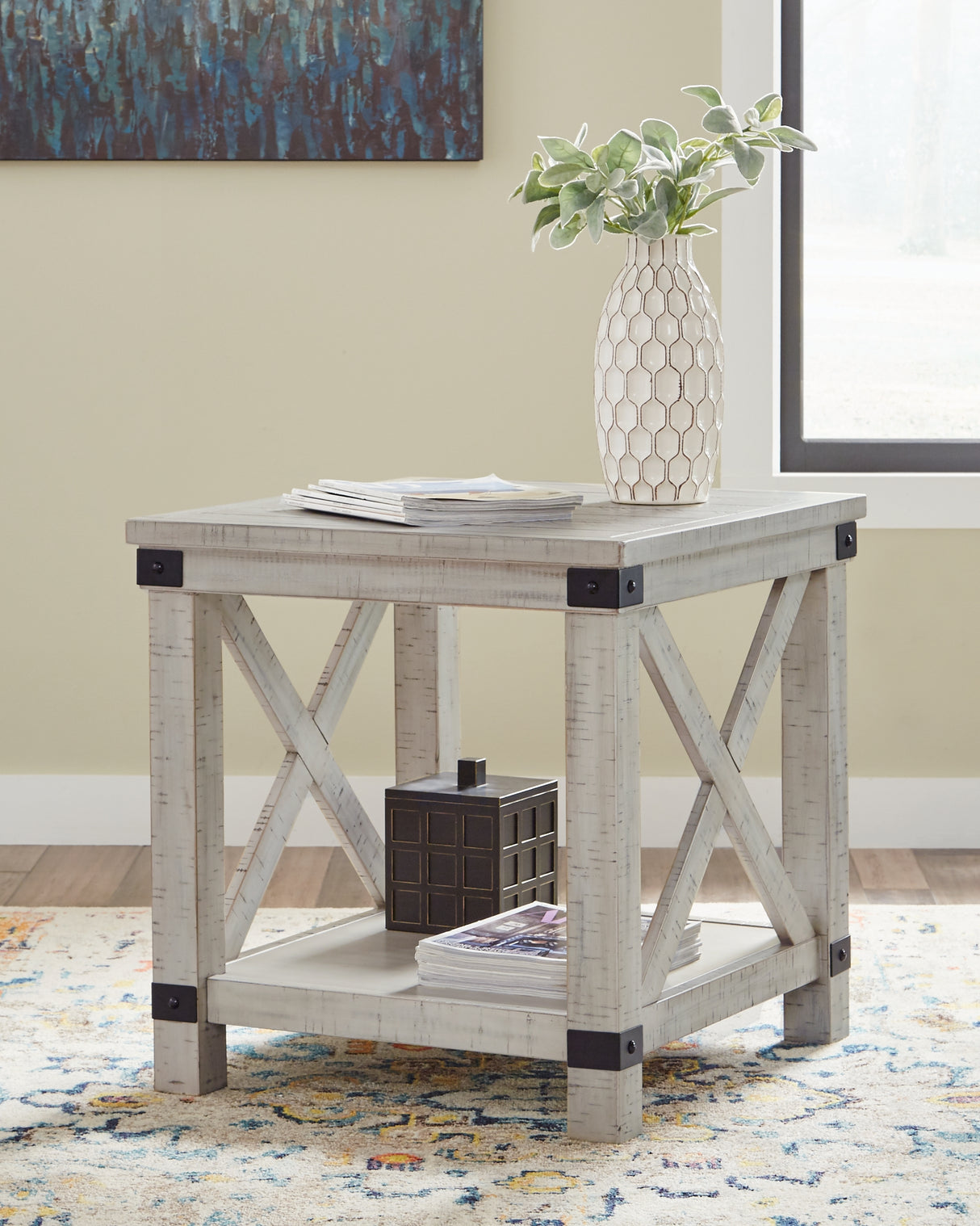 Furniture City - MS - Ashley Furniture - Carynhurst End Table - Rectangular End Table / Whitewash - T929-3