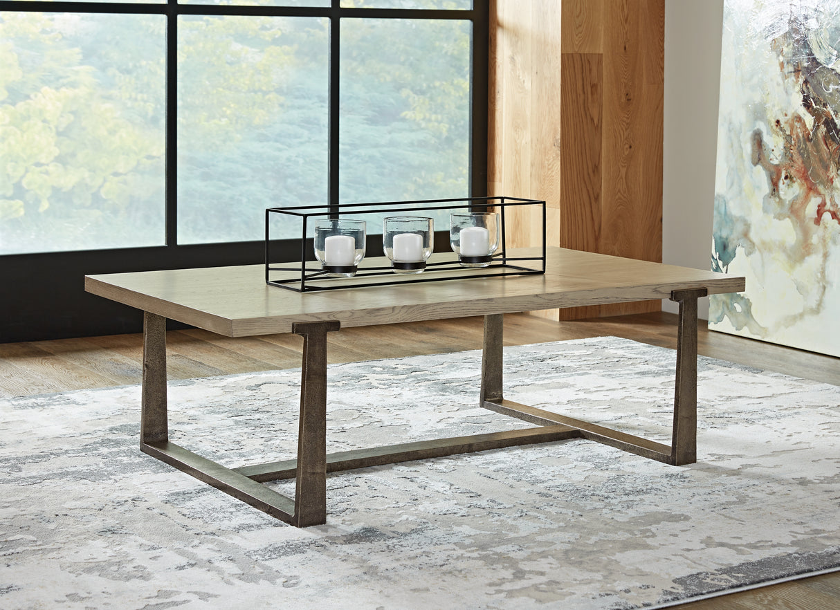 Furniture City - MS - Ashley Furniture - Dalenville Coffee Table - Rectangular Cocktail Table / Gray - T965-1
