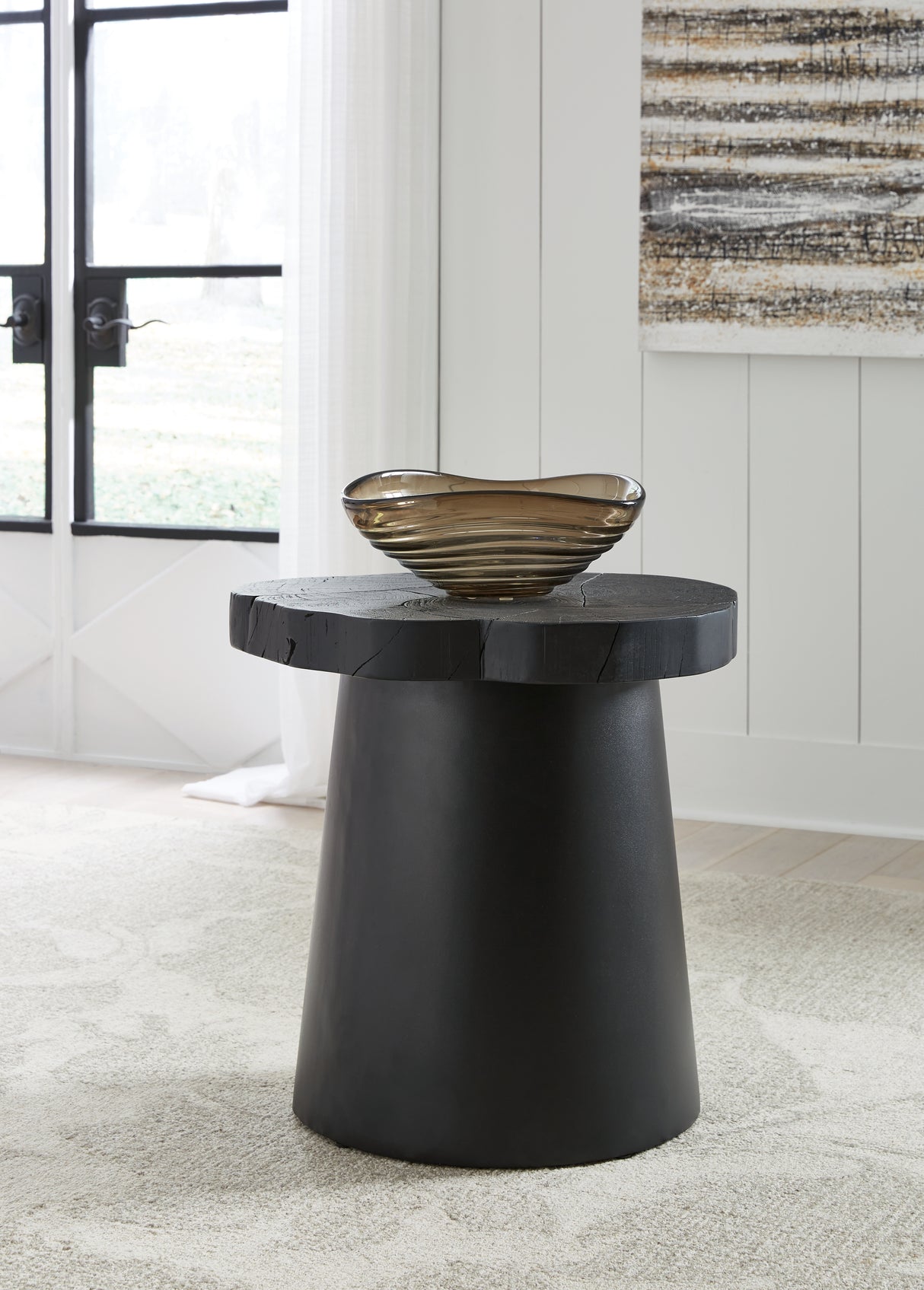 Furniture City - MS - Ashley Furniture - Wimbell End Table - Round End Table / Black - T970-6