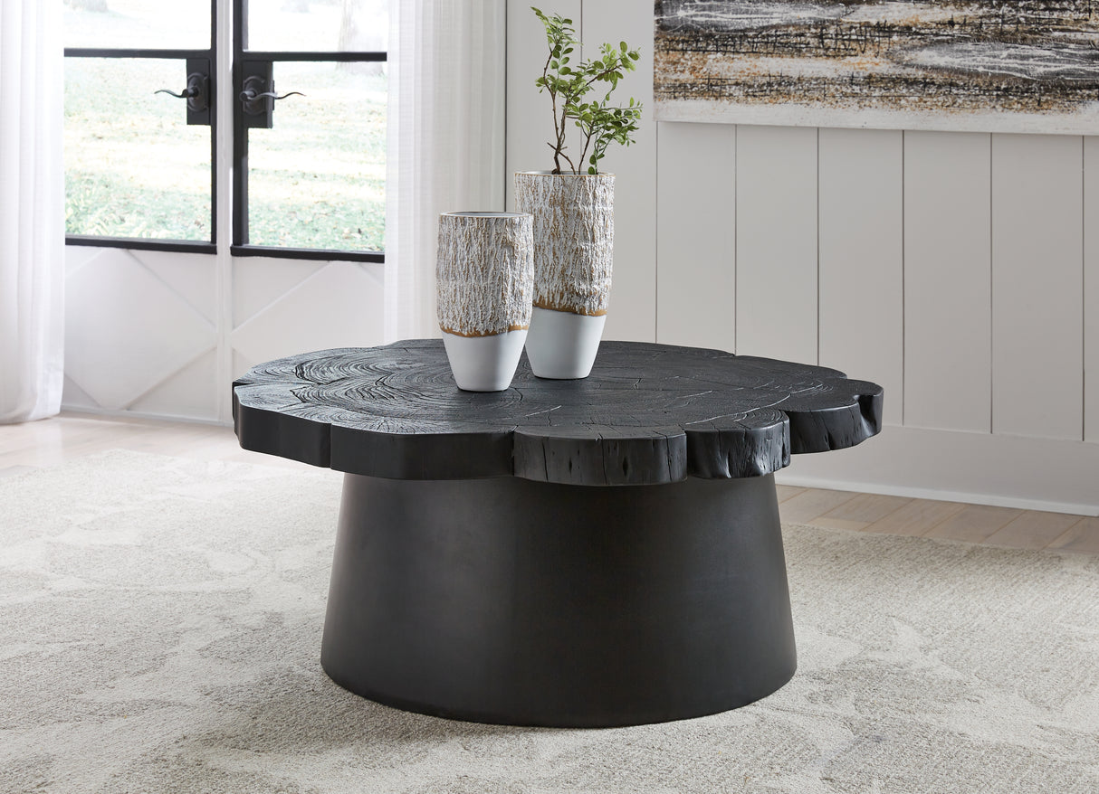 Furniture City - MS - Ashley Furniture - Wimbell Coffee Table - Round Cocktail Table / Black - T970-8