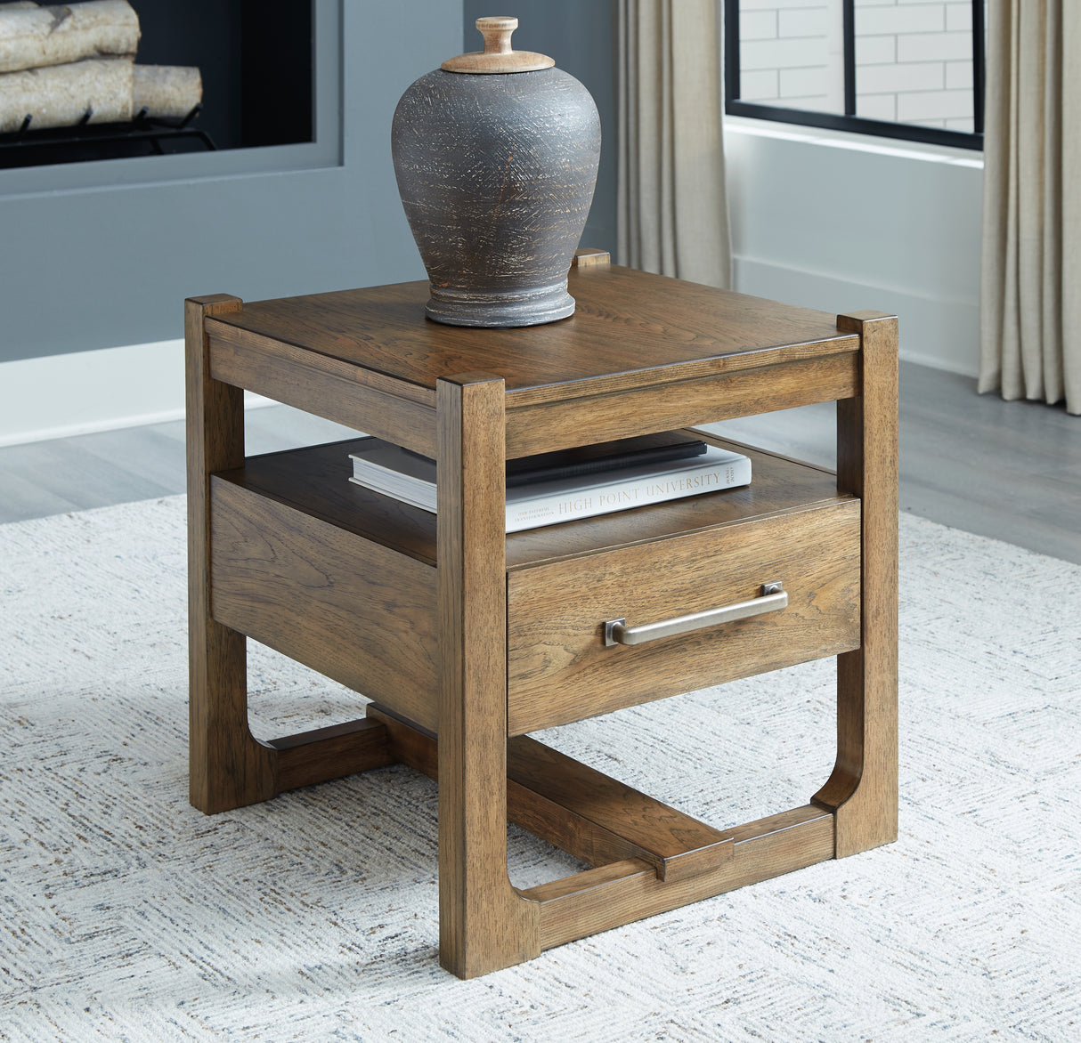 Furniture City - MS - Ashley Furniture - Cabalynn End Table - Square End Table / Light Brown - T974-2