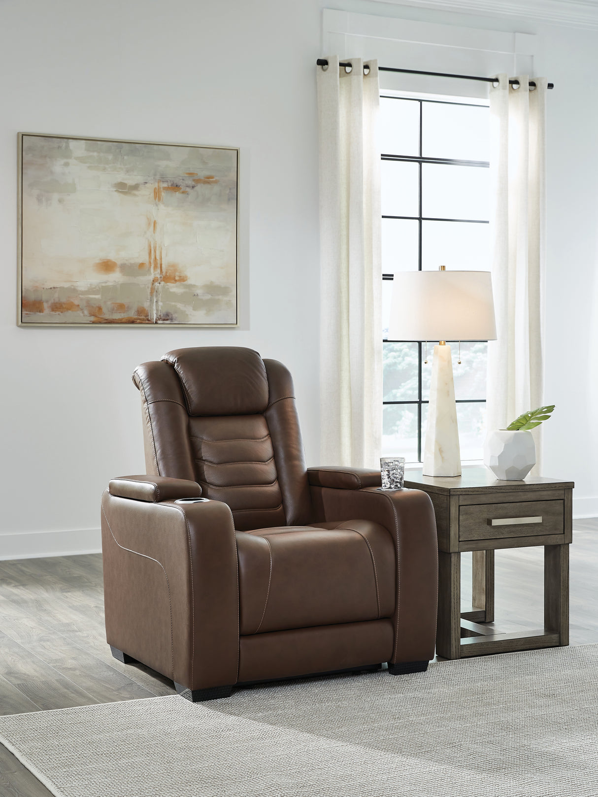 Furniture City - MS - Ashley Furniture - High Impact Living Room - PWR REC Sofa with ADJ Headrest / Tobacco - U1060115