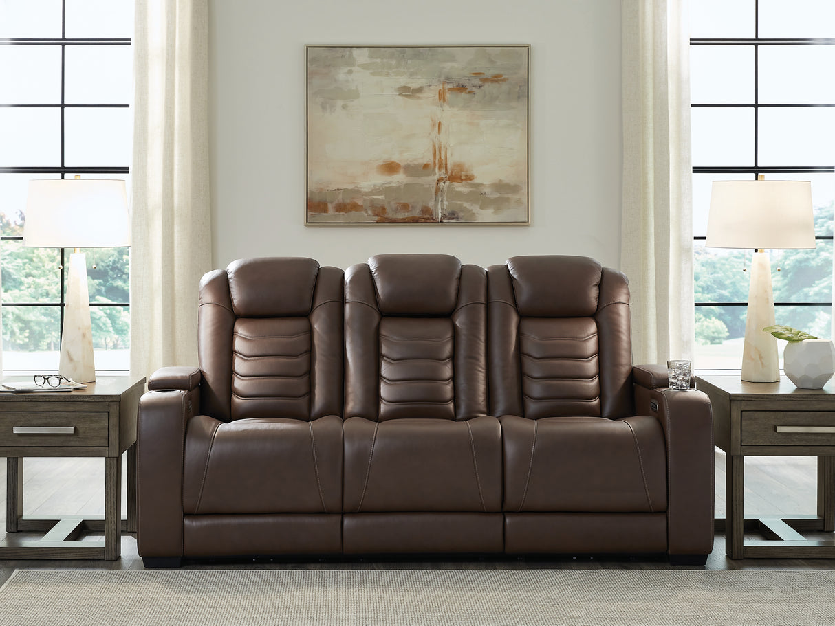 Furniture City - MS - Ashley Furniture - High Impact Living Room - PWR REC Sofa with ADJ Headrest / Tobacco - U1060115