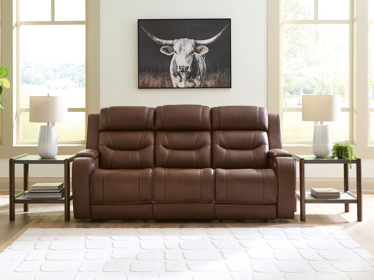 Furniture City - MS - Ashley Furniture - Knightington Living Room - PWR REC Sofa w/Audio Seating / Brown - PCU1160215A