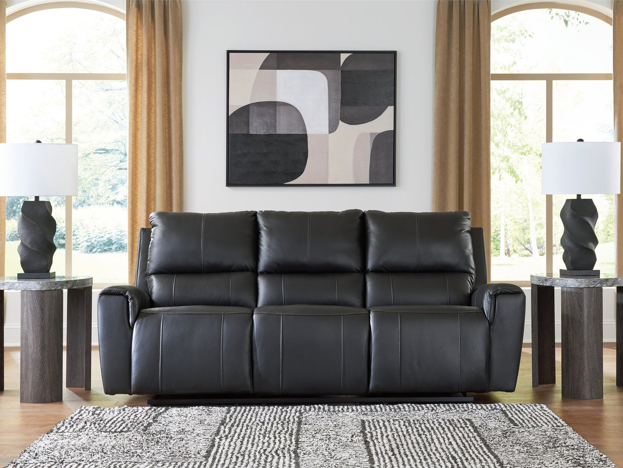 Furniture City - MS - Ashley Furniture - Glossmore Living Room - Reclining Sofa / Black - PCU1170088