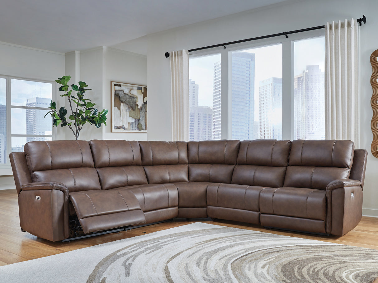 Furniture City - MS - Ashley Furniture - Bleckley Sectional - 5-Piece Power Reclining Sectional / Espresso - PCU12001S4