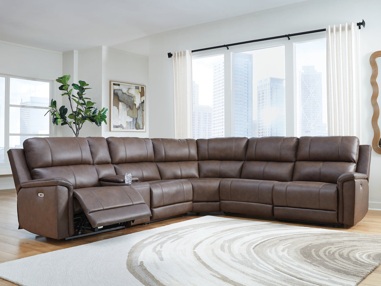 Furniture City - MS - Ashley Furniture - Bleckley Sectional - 6-Piece Power Reclining Sectional / Espresso - PCU12001S5