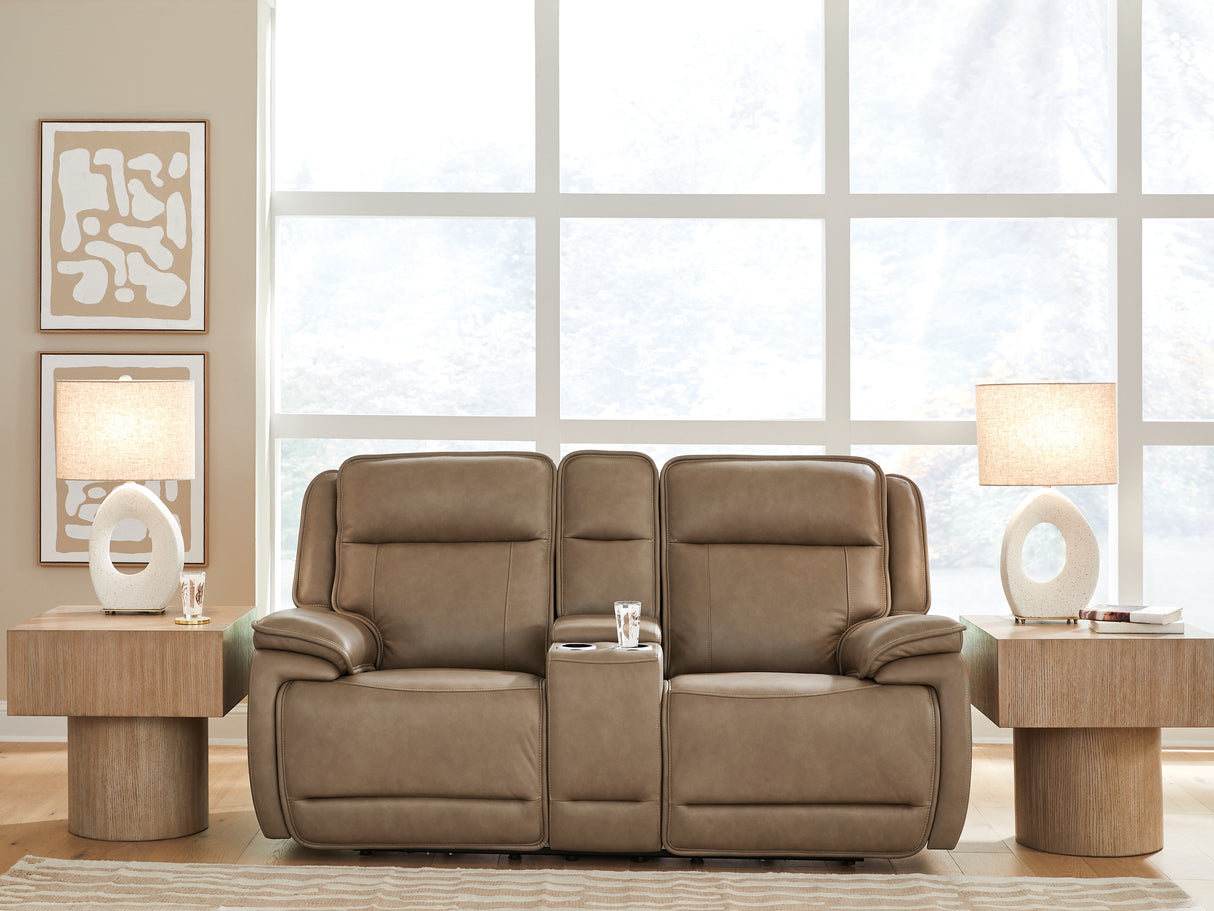 Furniture City - MS - Ashley Furniture - Glencroft Living Room - PWR REC Loveseat/CON/ADJ HDRST / Sahara - PCU1240018