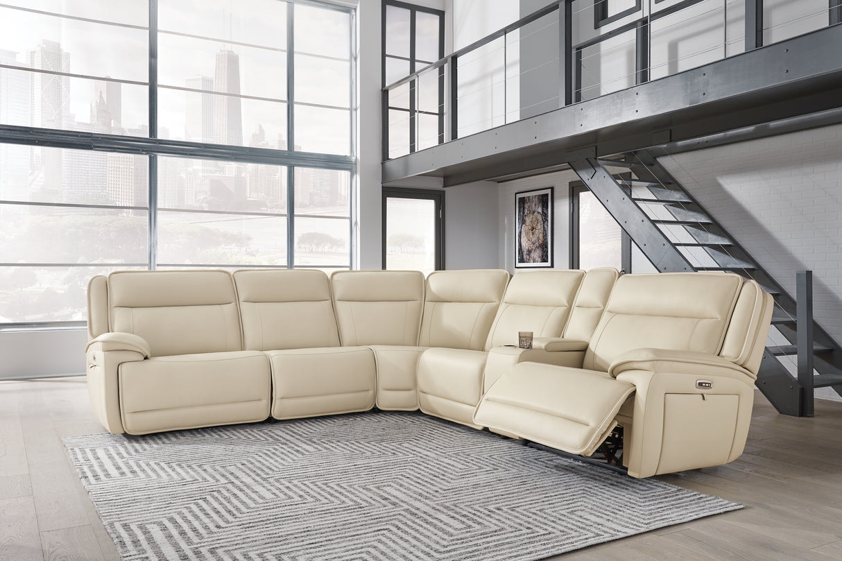 Furniture City - MS - Ashley Furniture - Double Deal Sectional - 7-Piece Reclining Sectional with 2 Consoles / Almond - U13001S9