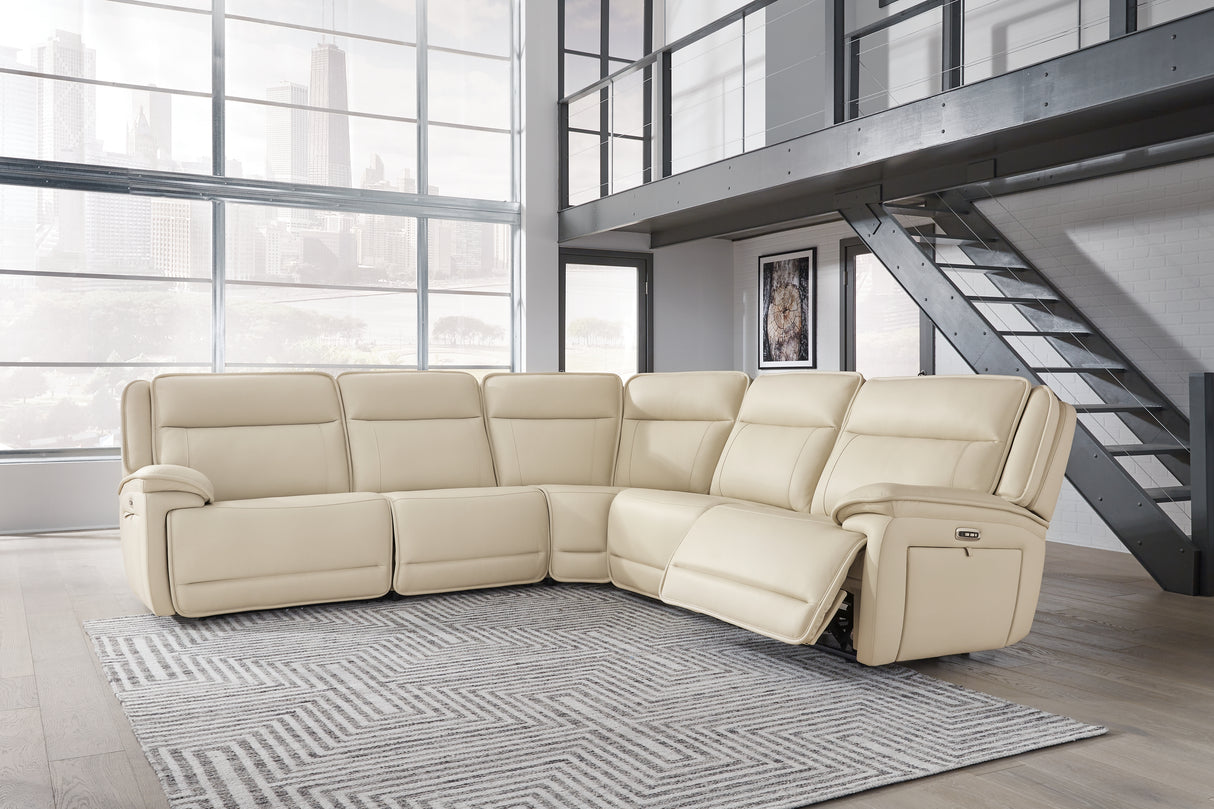 Furniture City - MS - Ashley Furniture - Double Deal Sectional - 5-Piece Power Reclining Sectional / Almond - U13001S2