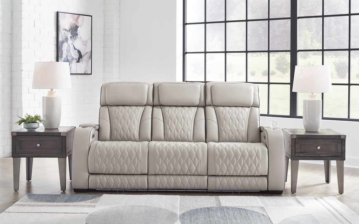 Furniture City - MS - Ashley Furniture - Boyington Living Room - PWR REC Sofa with ADJ Headrest / Gray - U2710515